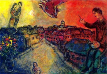 Artista sobre Vitebsk 2 contemporáneo Marc Chagall Pinturas al óleo